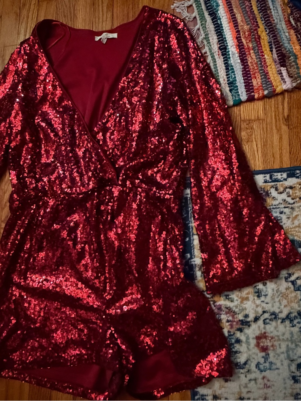 Chelsea & Violet Red Sequin Detail Dress - Picture 4 of 7